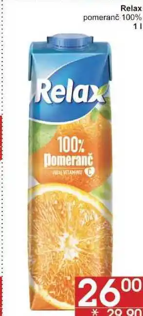 Jip Relax 100% pomeranč, 1 l nabídka