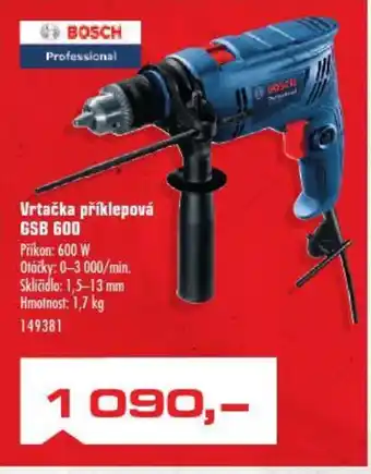 Uni Hobby Vrtačka příklepová GSB 600 nabídka