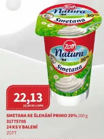 Kubík potraviny SMETANA KE ŠLEHÁNÍ PRIMO 30% 200 g nabídka