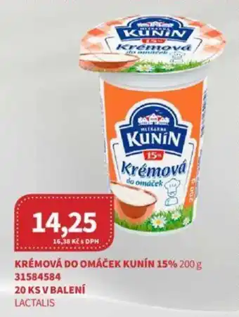 Kubík potraviny KRÉMOVÁ DO OMÁČEK KUNÍN 15% 200 g nabídka