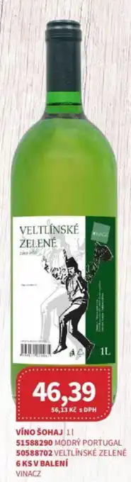 VÍNO ŠOHAJ 1 l. VELTLÍNSKÉ ZELENÉ