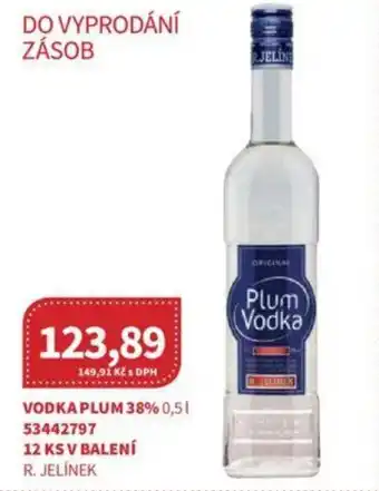 Kubík potraviny VODKA PLUM 38% 0,5 l. nabídka