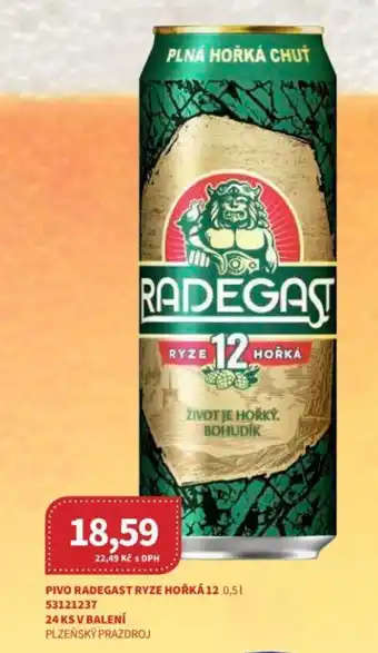 Kubík potraviny PIVO RADEGAST RYZE HOŘKÁ 12 0,5 l. nabídka