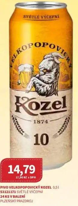 Kubík potraviny PIVO VELKOPOPOVICKÝ KOZEL 0,5 l. nabídka