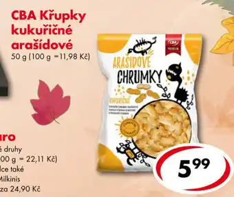 CBA CBA Křupky kukuřičné arašídové 50g nabídka
