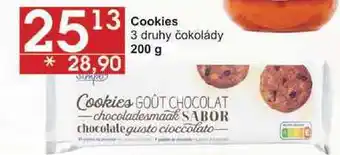 Jip Cookies 3 druhy čokolády, 200 g nabídka