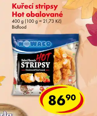 CBA Kuřecí stripsy Hot obalované 400g nabídka