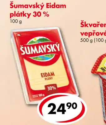 CBA Šumavský Eidam plátky 30% 100g nabídka