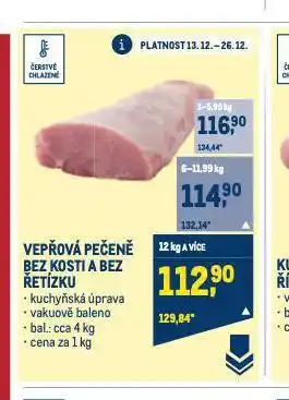 Makro Vepřová pečeně bez kosti nabídka