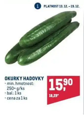 Makro OKURKY HADOVKY nabídka