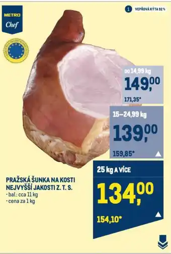 Makro PRAŽSKÁ ŠUNKA NA KOSTI NEJVYŠŠÍ JAKOSTI Z. T. S. nabídka