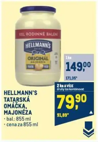 Makro HELLMANN'S TATARSKÁ OMÁČKA, MAJONÉZA nabídka
