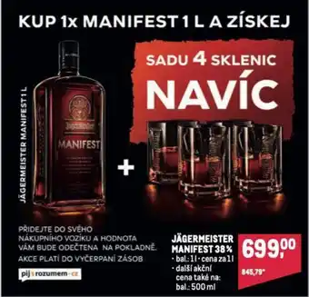 Makro JÄGERMEISTER MANIFESTIL 38% nabídka