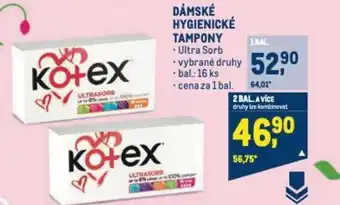 Makro DÁMSKÉ HYGIENICKÉ TAMPONY Ultra Sorb nabídka