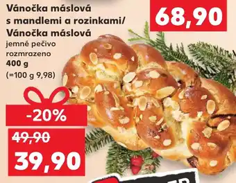 Kaufland Vánočka máslová s mandlemi a rozinkami/ Vánočka máslová nabídka