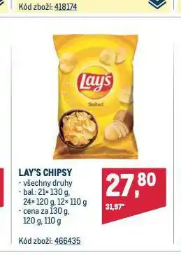 Makro Lay's chipsy nabídka