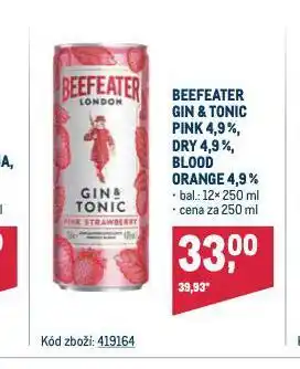 Makro Beefeater gin & tonic nabídka
