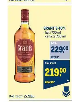 Makro Grant's triple wood whisky nabídka