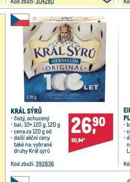 Makro Král sýrů nabídka