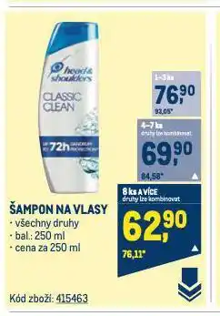 Makro Head & shoulders šampon nabídka