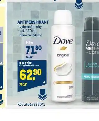 Makro Dove antiperspirant nabídka