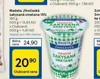 Tesco Madeta jihočeská zakysaná smetana 15% nabídka