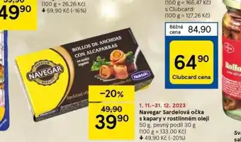 Tesco Navegar sardelová očka s kapary v rostlinném oleji nabídka