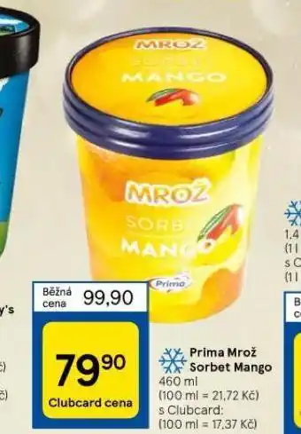 Tesco Prima mrož sorbet mango nabídka