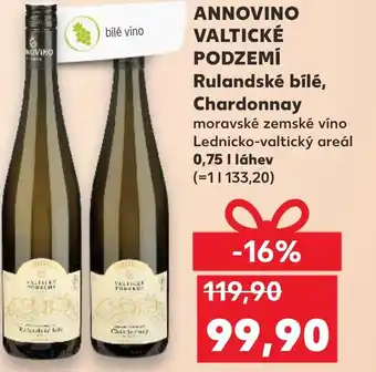 Kaufland ANNOVINO VALTICKÉ PODZEMÍ Rulandské bílé, Chardonnay nabídka