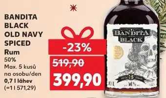 Kaufland BANDITA BLACK OLD NAVY SPICED Rum nabídka