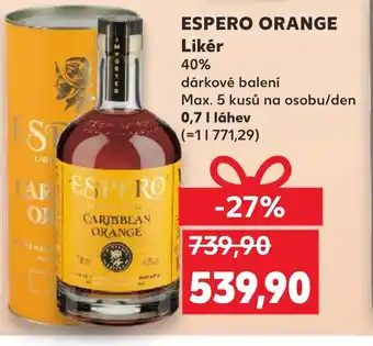 Kaufland ESPERO ORANGE Likér nabídka