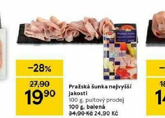 Tesco Pražská šunka nejvyšší jakosti nabídka