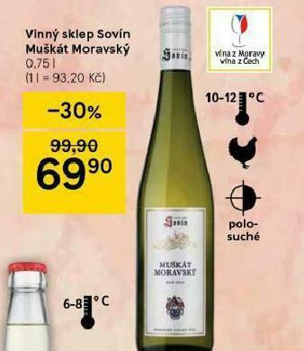Tesco Vinný sklep sovín muškát moravský nabídka