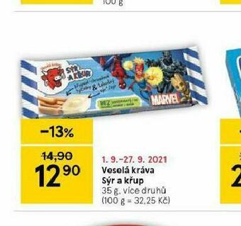 Tesco Veselá kráva sýr a křup nabídka
