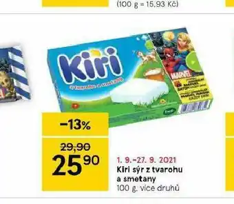 Tesco Kiri sýr z tvarohu a smetany nabídka