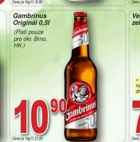 Lidl Pivo gambrinus original nabídka