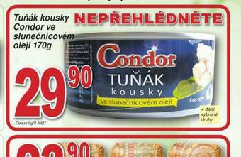 Lidl Tuňák kousky condor ve slunečnicovém oleji nabídka