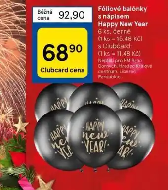 Tesco Fóliové balónky s nápisem happy new year nabídka