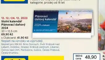 Tesco Stolní kalendář plánovací daňový 2024 nabídka
