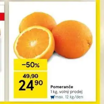 Tesco Pomeranče nabídka