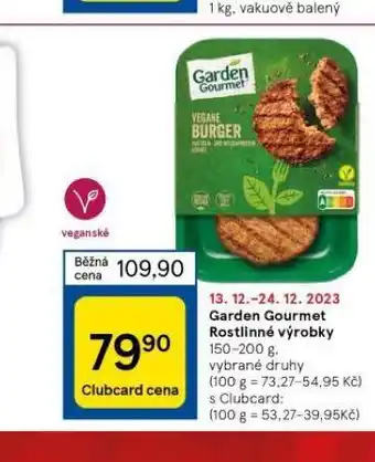 Tesco Garden gourmet rostlinné výrobky nabídka