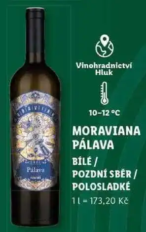 Lidl Moraviana pálava, 0,75 l nabídka