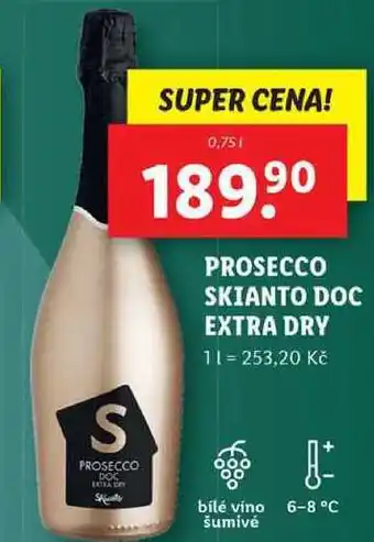 Lidl Prosecco skianto doc extra dry, 0,75 l nabídka