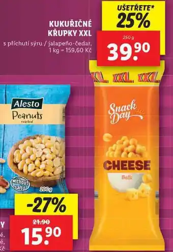 Lidl Kukuřičné křupky xxl, 250 g nabídka