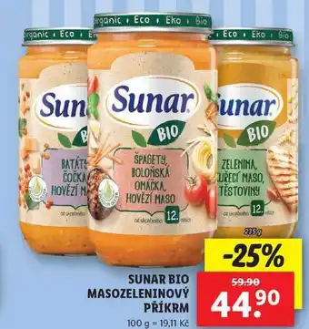Sunar bio masozeleninový příkrm, 235 g