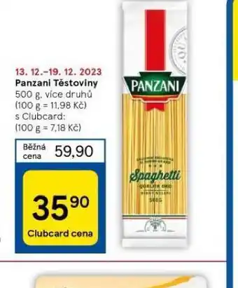 Tesco Panzani těstoviny nabídka