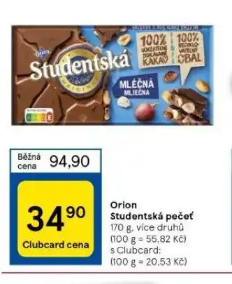 Tesco Orion studentská pečeť nabídka