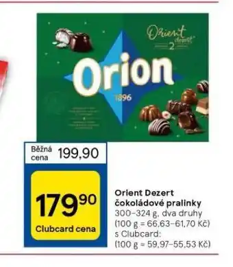 Tesco Orient dezert čokoládové pralinky nabídka