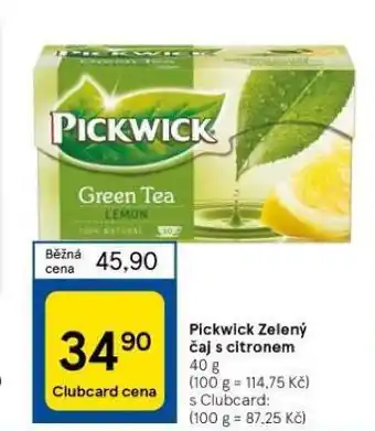 Tesco Pickwick zelený čaj s citronem nabídka