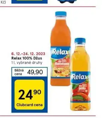 Tesco Relax 100% džus nabídka
